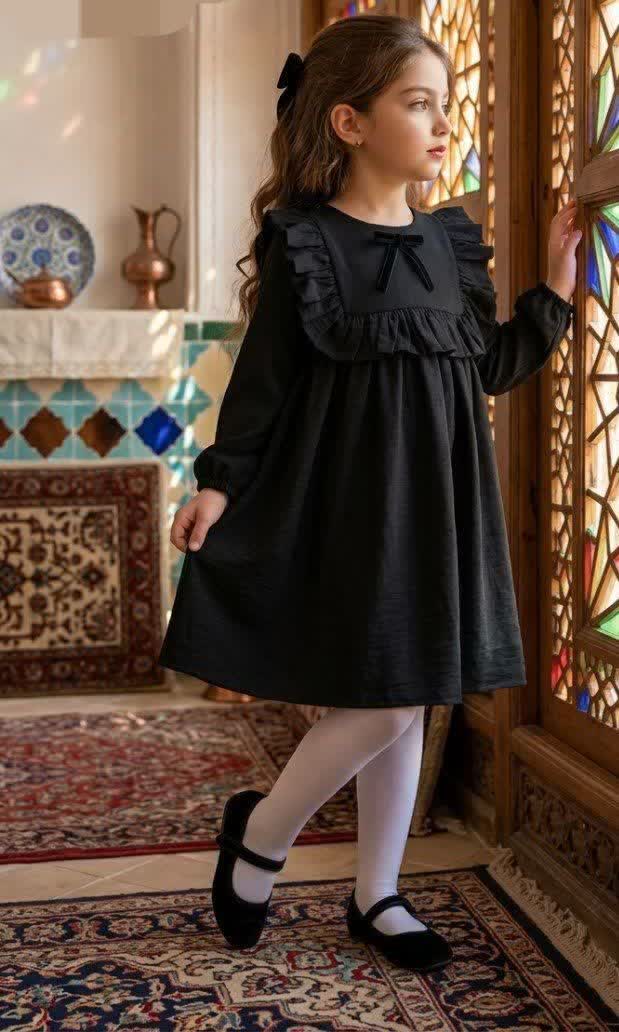 پیراهن دخترانه مدل یقه چین دار
