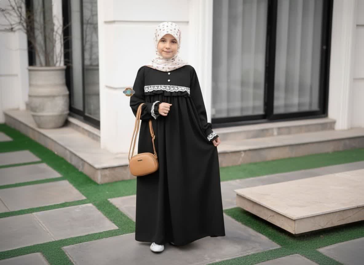عبای دخترانه مدل تور دار